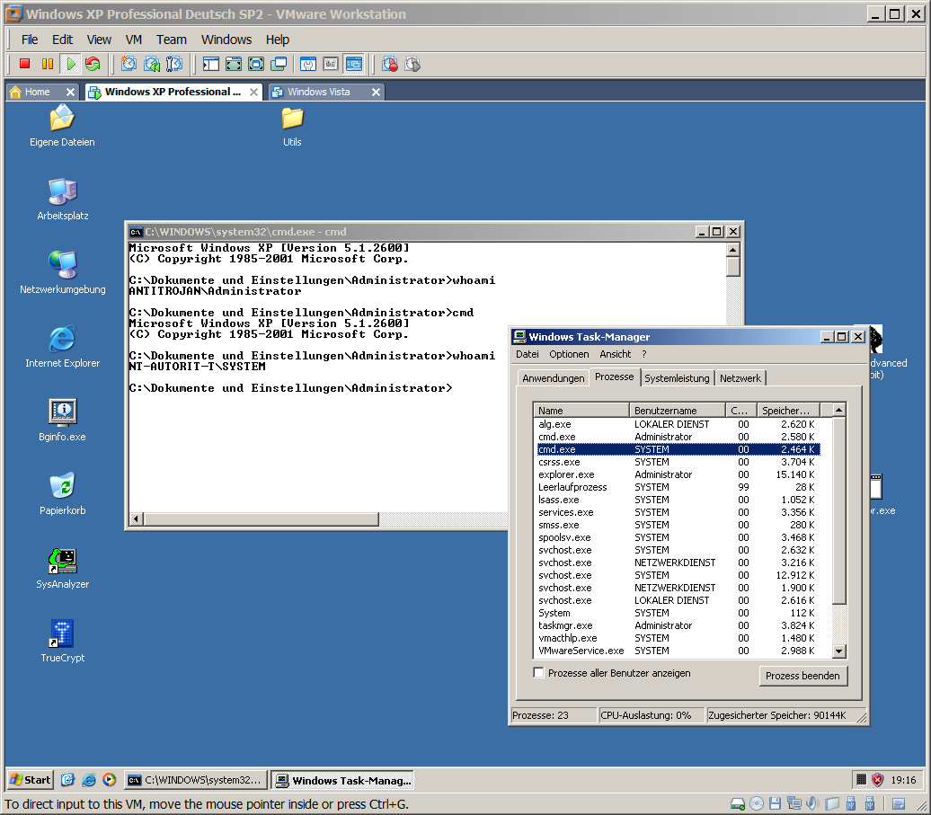 Angriff mit Stoned-Virus unter Windows